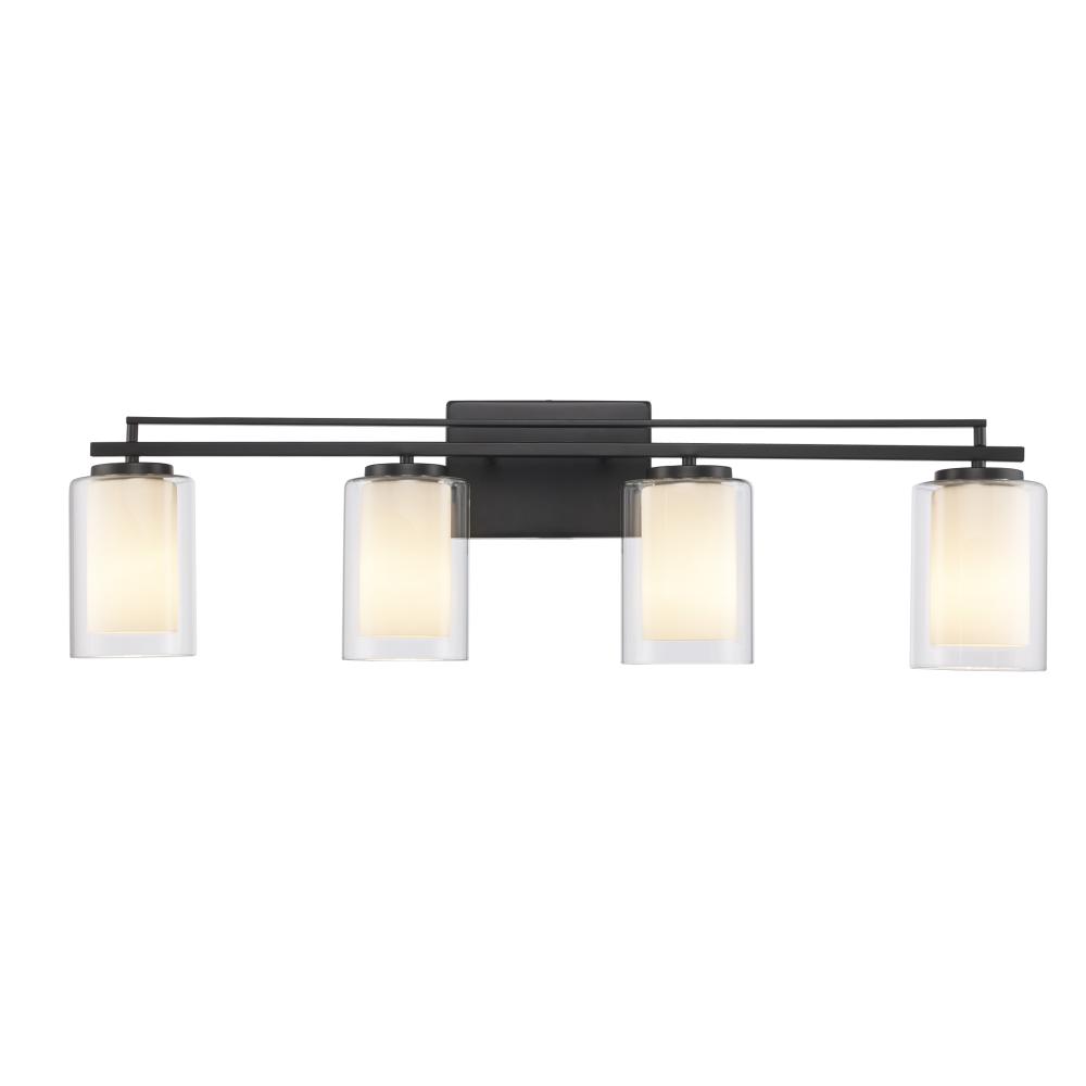4LT VANITY-GLASS SHADE X2-BK